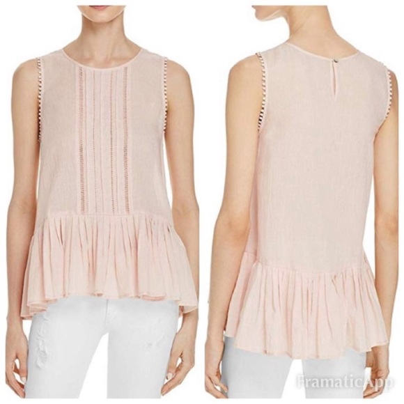 Anthropologie Tops - Velvet By Graham & Spencer Blush Peplum Blouse XS